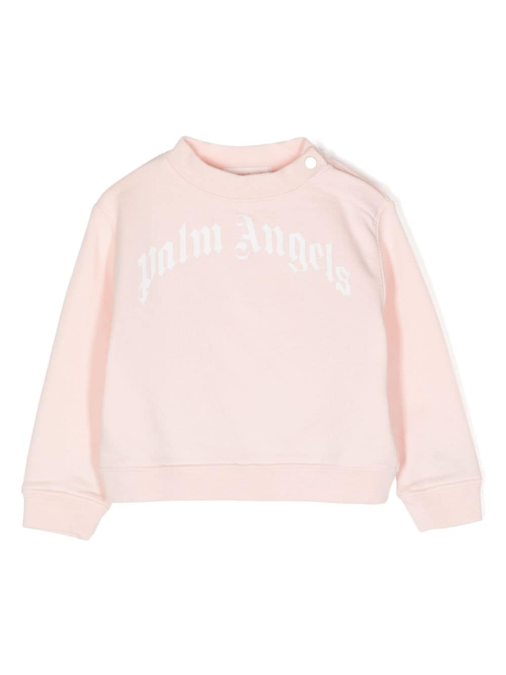 Palm Angels Kids curved-logo cotton sweatshirt - Pink von Palm Angels Kids