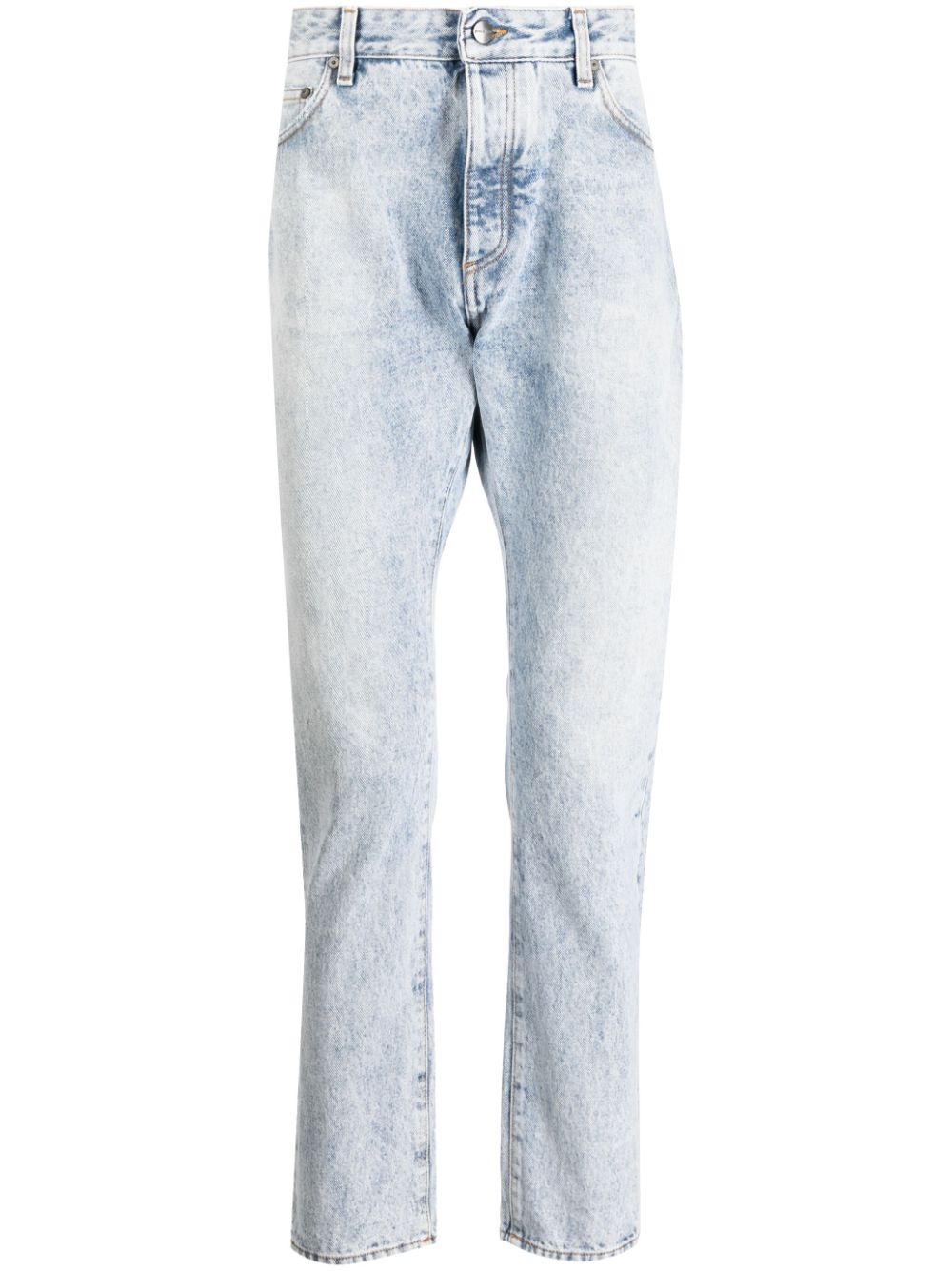 Palm Angels curved-logo print jeans - Blue von Palm Angels