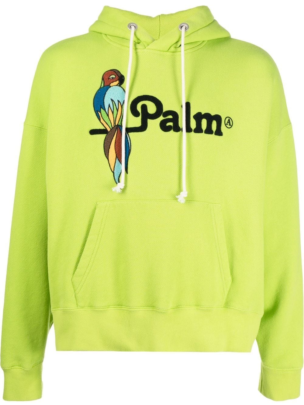 Palm Angels embroidered-design drawstring hoodie - Green von Palm Angels
