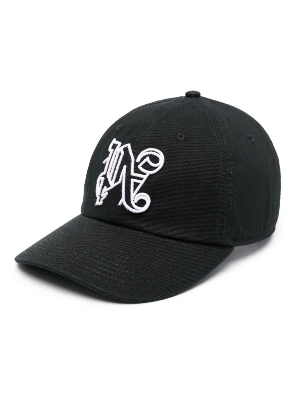 Palm Angels embroidered-logo cotton cap - Black von Palm Angels