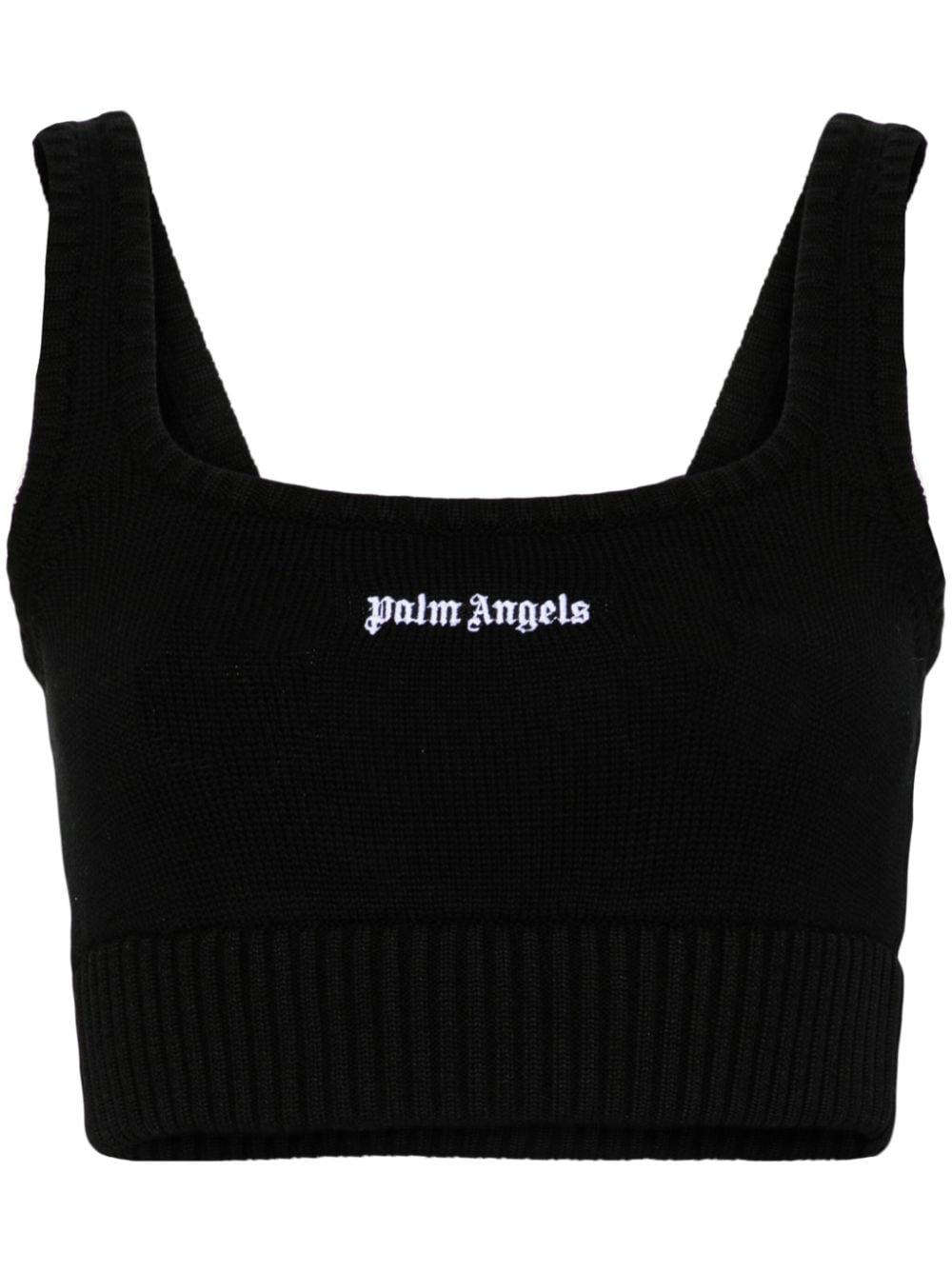 Palm Angels embroidered-logo knit tank top - Black von Palm Angels