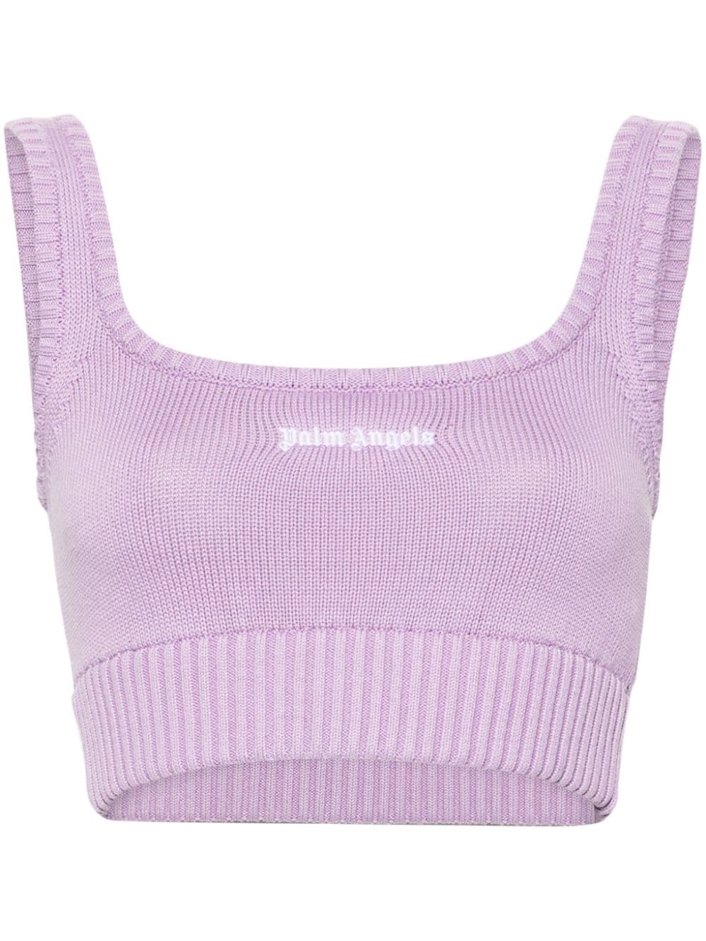 Palm Angels embroidered-logo knit tank top - Purple von Palm Angels