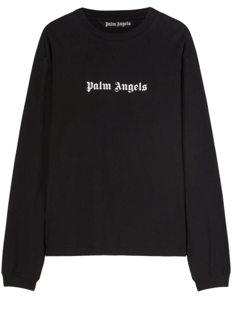 Palm Angels embroidered-logo long-sleeve T-shirt - Black von Palm Angels