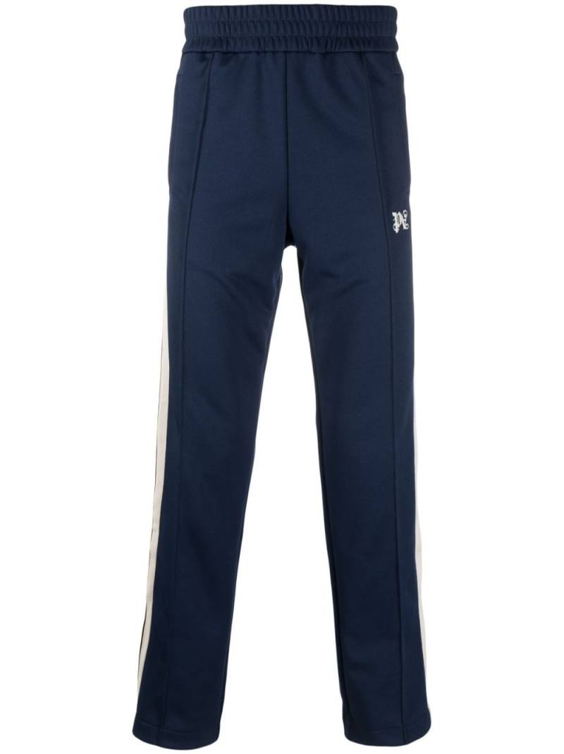 Palm Angels embroidered-monogram track pants - Blue von Palm Angels