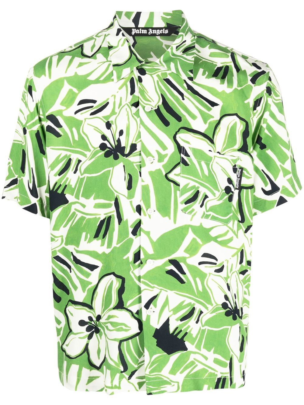 Palm Angels floral-print short-sleeved shirt - Green von Palm Angels