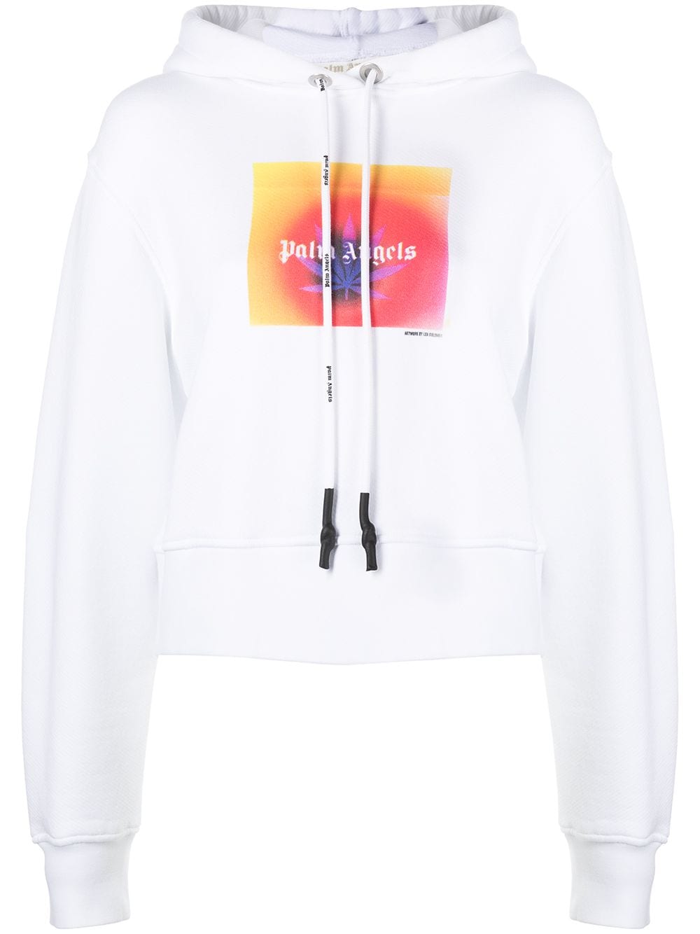 Palm Angels gradient logo print hoodie - White von Palm Angels