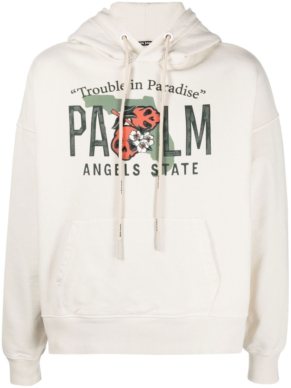 Palm Angels graphic-print cotton hoodie - White von Palm Angels