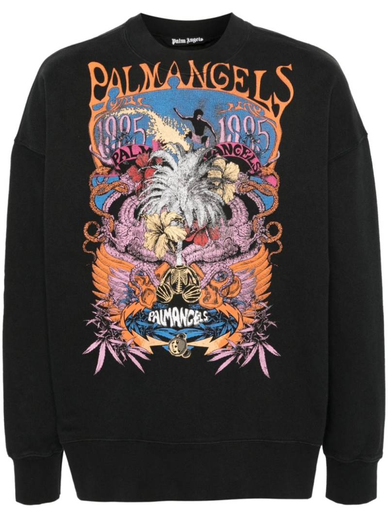 Palm Angels graphic-print cotton sweatshirt - Black von Palm Angels