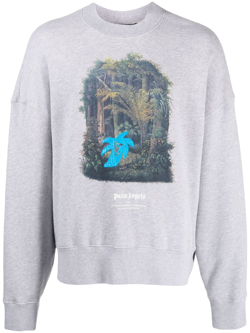 Palm Angels graphic-print cotton sweatshirt - Grey von Palm Angels