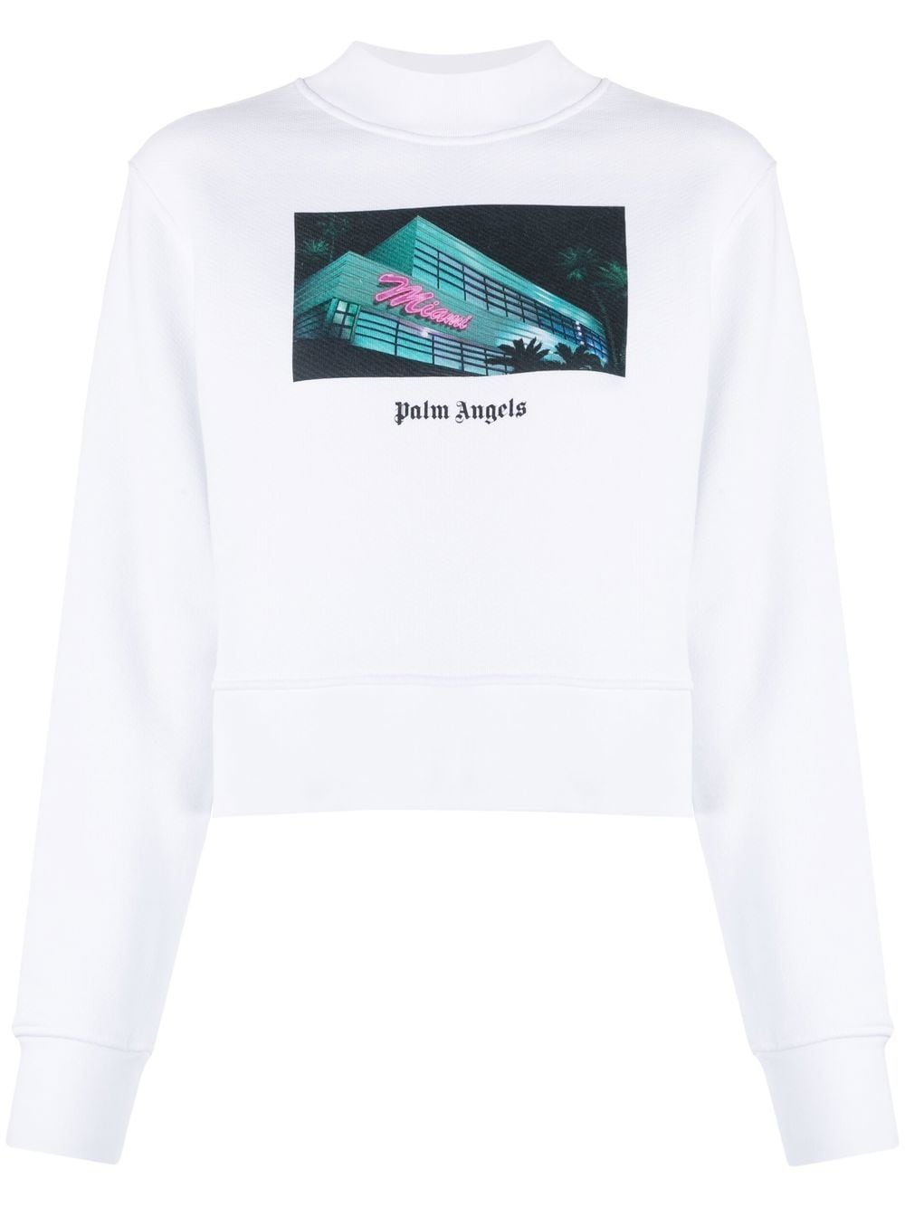 Palm Angels graphic-print cropped sweatshirt - White von Palm Angels