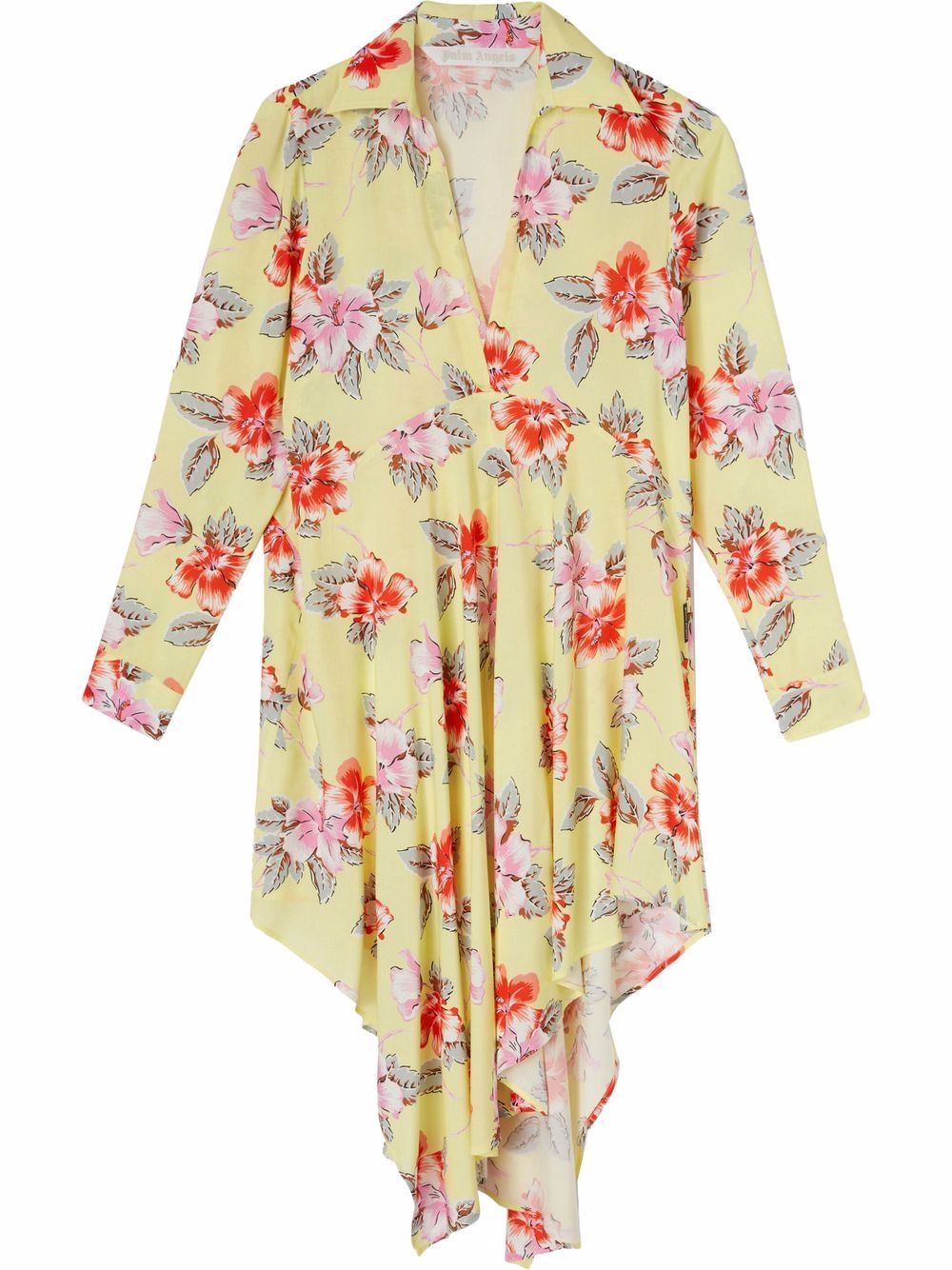 Palm Angels hibiscus floral-print shirtdress - Yellow von Palm Angels