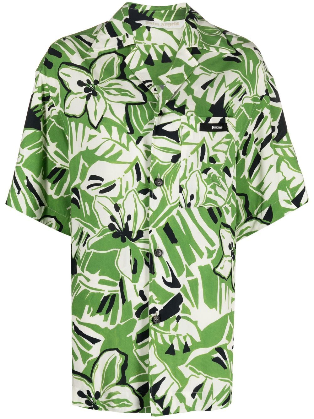 Palm Angels hibiscus-print short-sleeve shirt - Green von Palm Angels