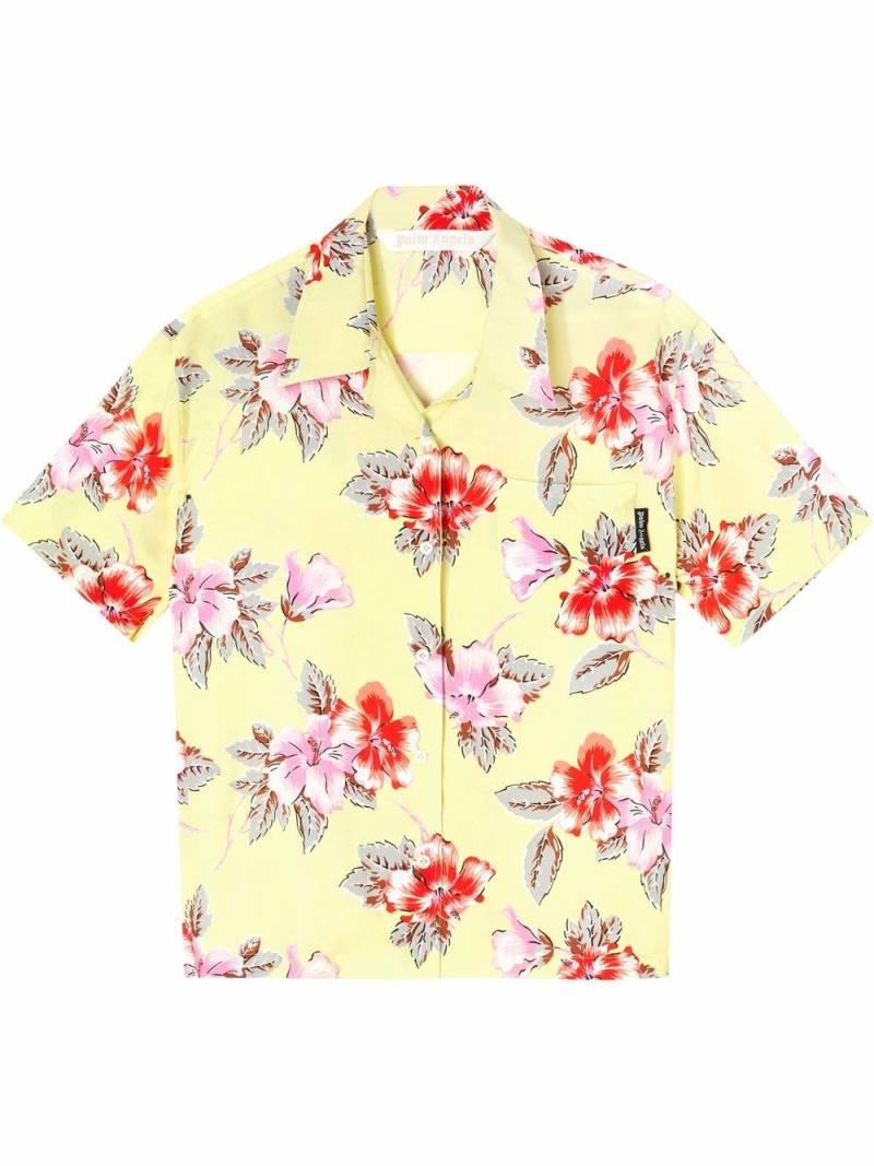 Palm Angels hibiscus-print short sleeve shirt - Yellow von Palm Angels