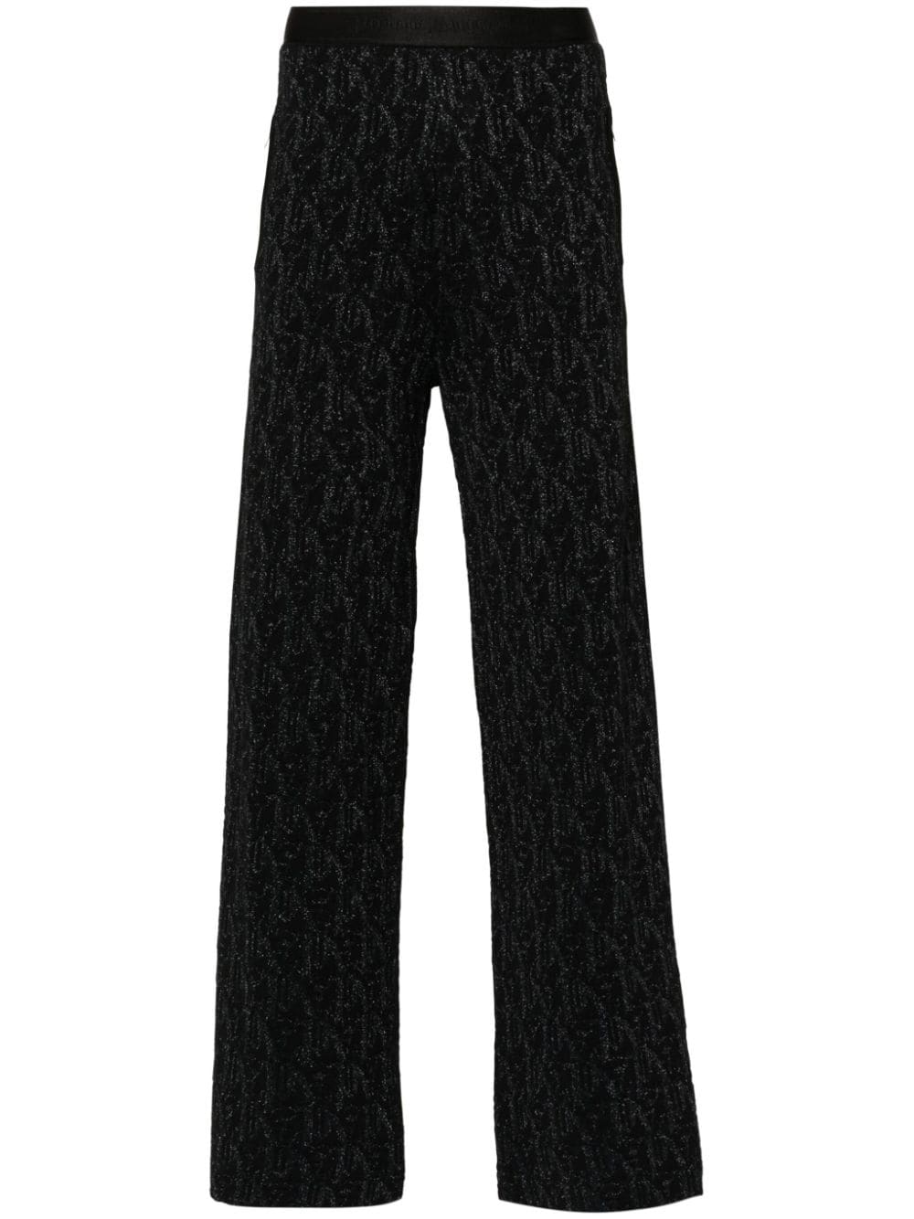 Palm Angels monogram-jacquard knitted trousers - Black von Palm Angels
