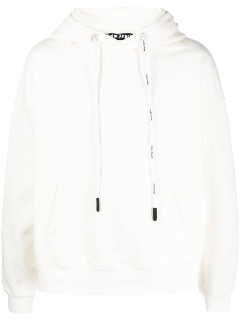 Palm Angels logo-detail cotton hoodie - White von Palm Angels