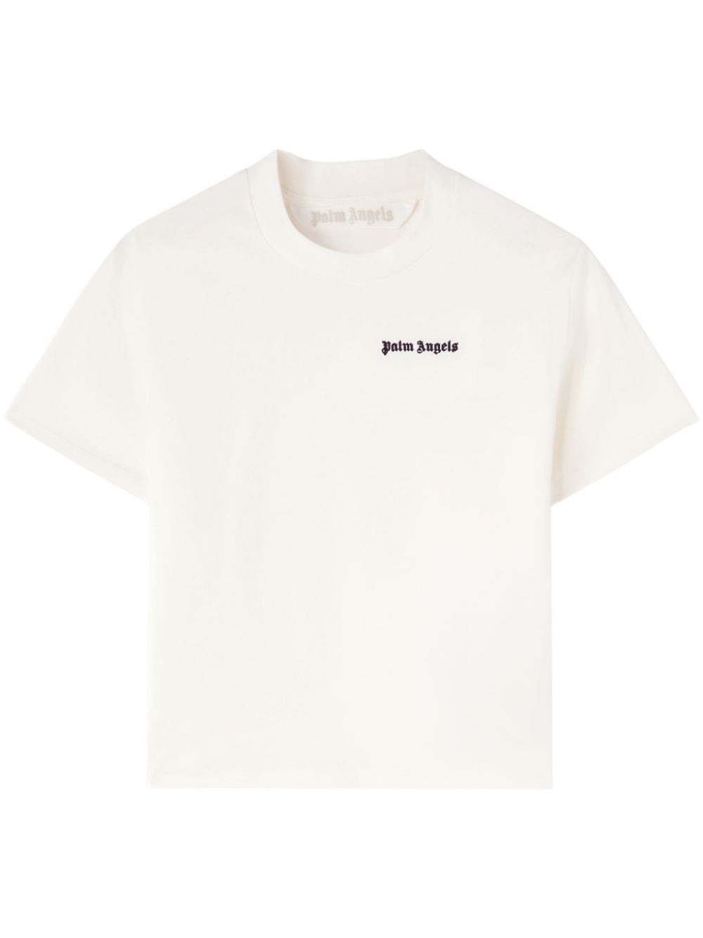 Palm Angels logo-embroidered cotton T-shirt - White von Palm Angels