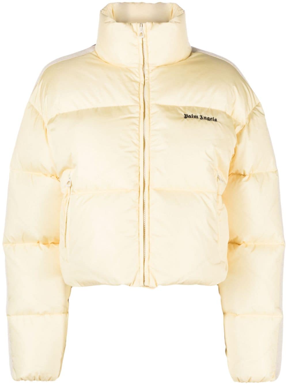 Palm Angels logo-embroidered puffer jacket - Yellow von Palm Angels