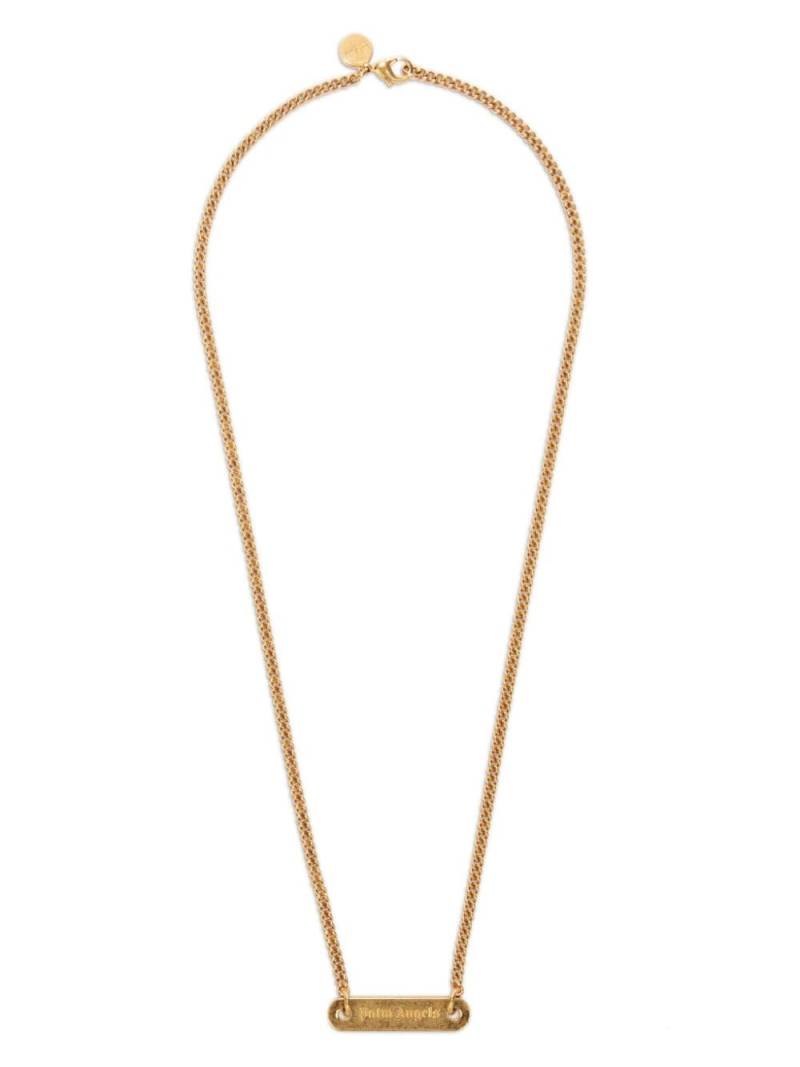 Palm Angels logo-engraved necklace - Gold von Palm Angels