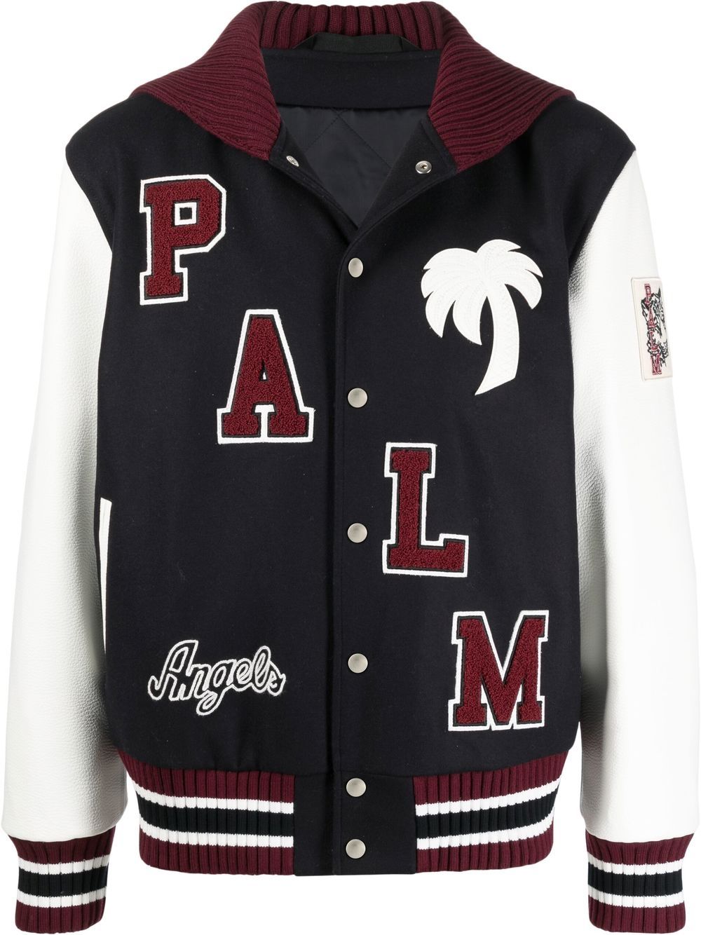 Palm Angels logo-patch varsity jacket - Blue von Palm Angels