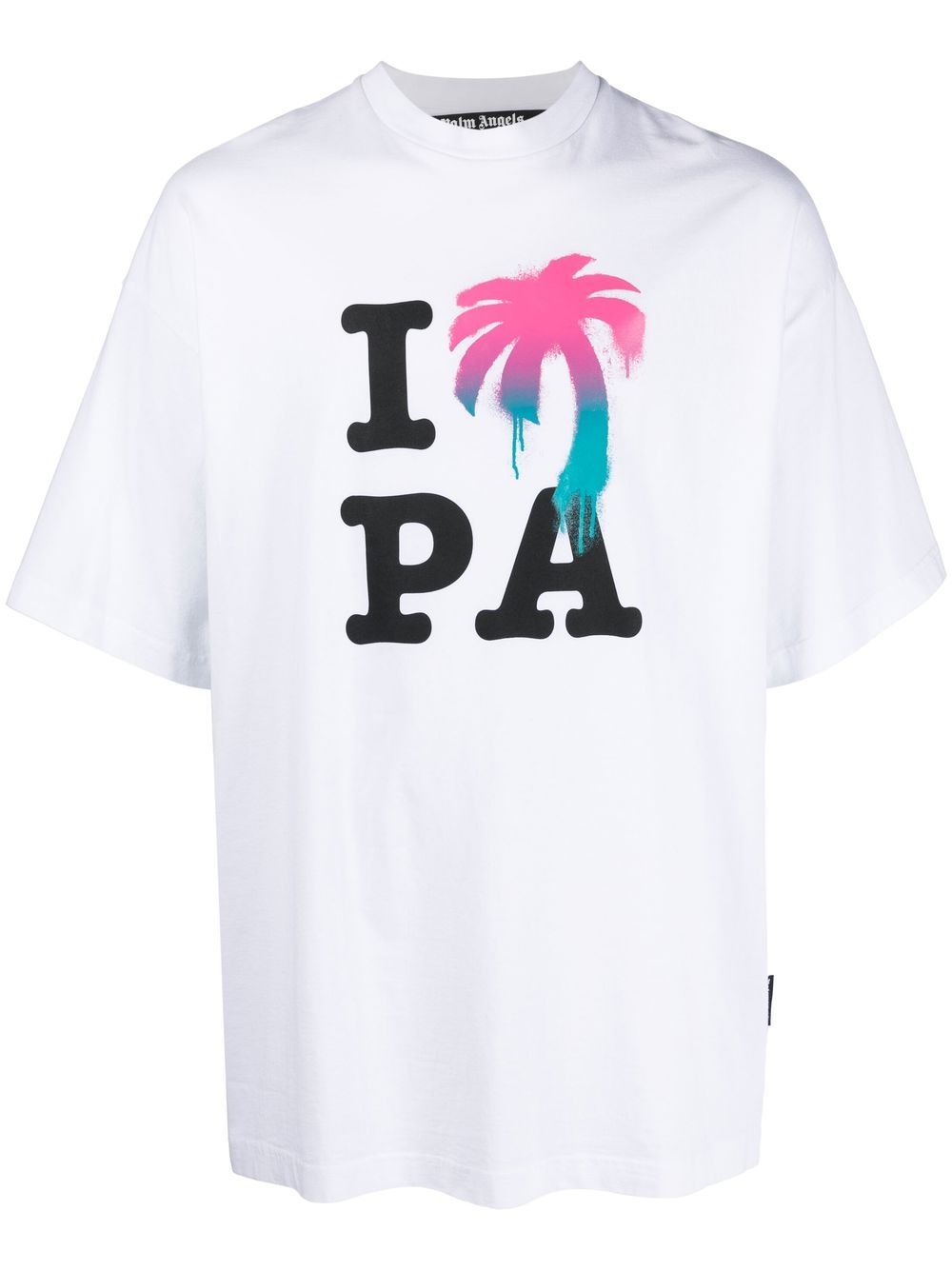 Palm Angels logo-print organic cotton T-shirt - White von Palm Angels