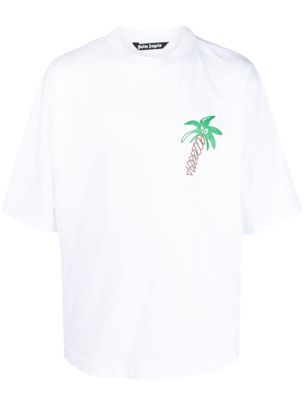 Palm Angels logo-print cotton T-shirt - White von Palm Angels