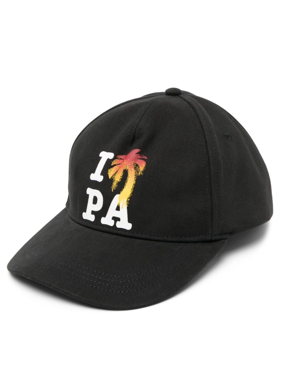 Palm Angels logo-print cotton cap - Black von Palm Angels