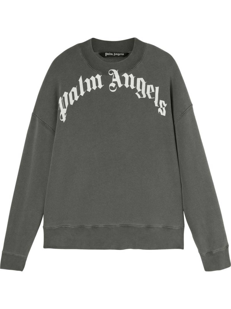 Palm Angels logo-print cotton sweatshirt - Grey von Palm Angels