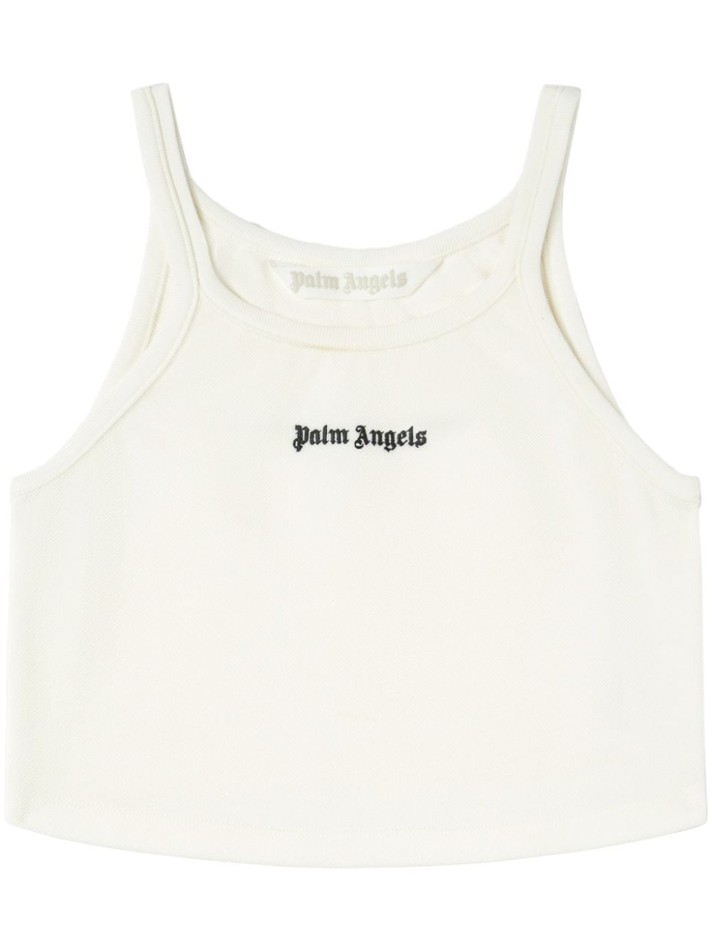 Palm Angels logo-print cotton tank top - White von Palm Angels