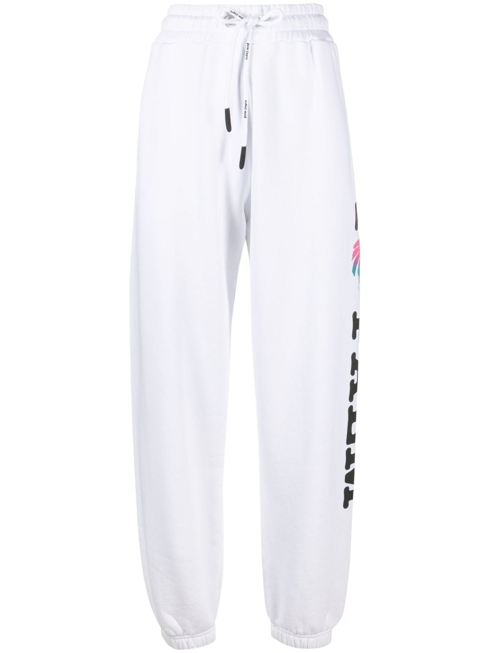 Palm Angels logo-print cotton track pants - White von Palm Angels