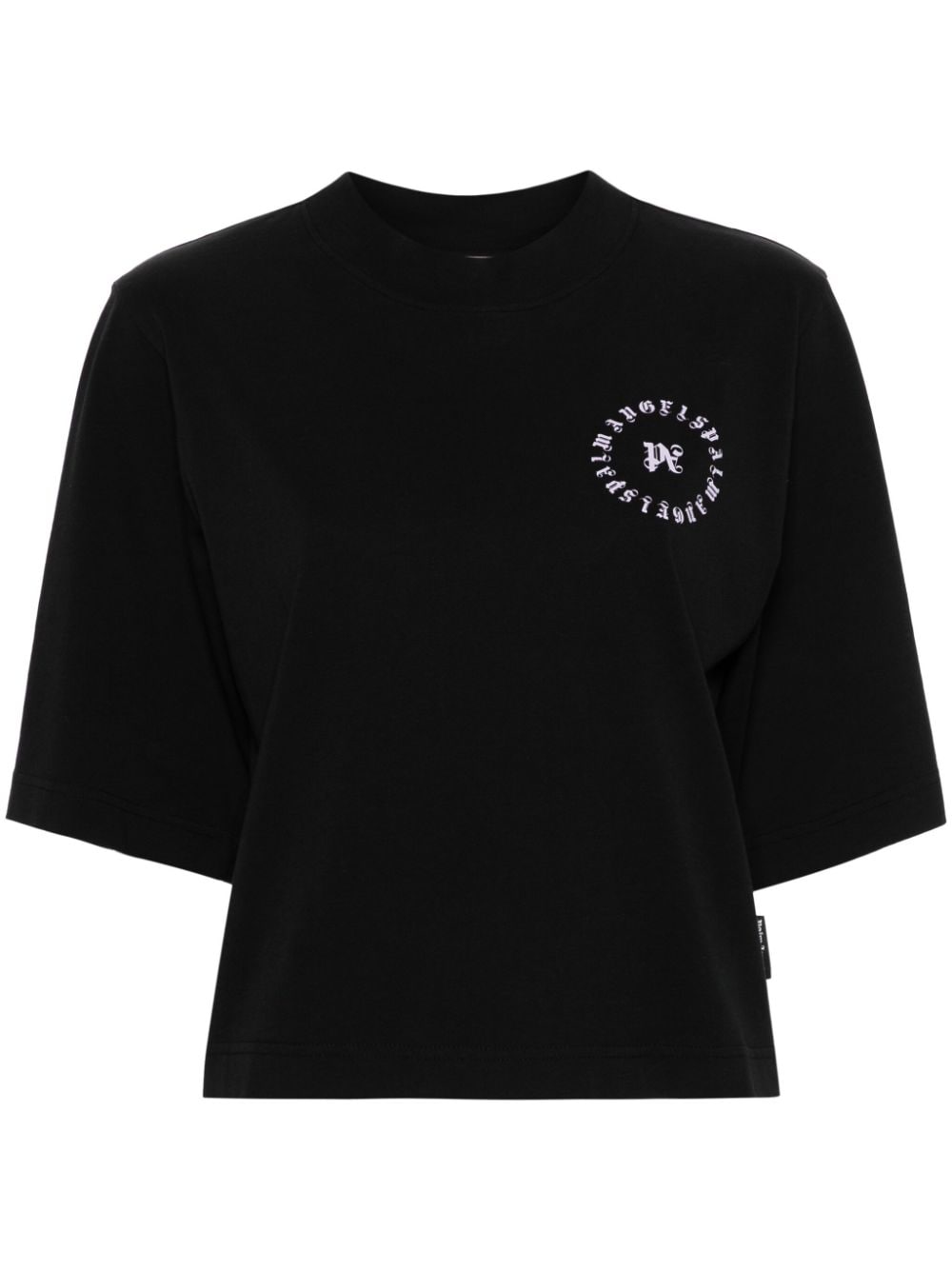 Palm Angels logo-print cropped T-shirt - Black von Palm Angels