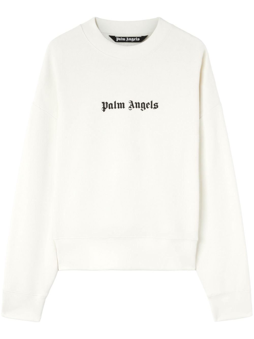 Palm Angels logo-print cotton sweatshirt - White von Palm Angels