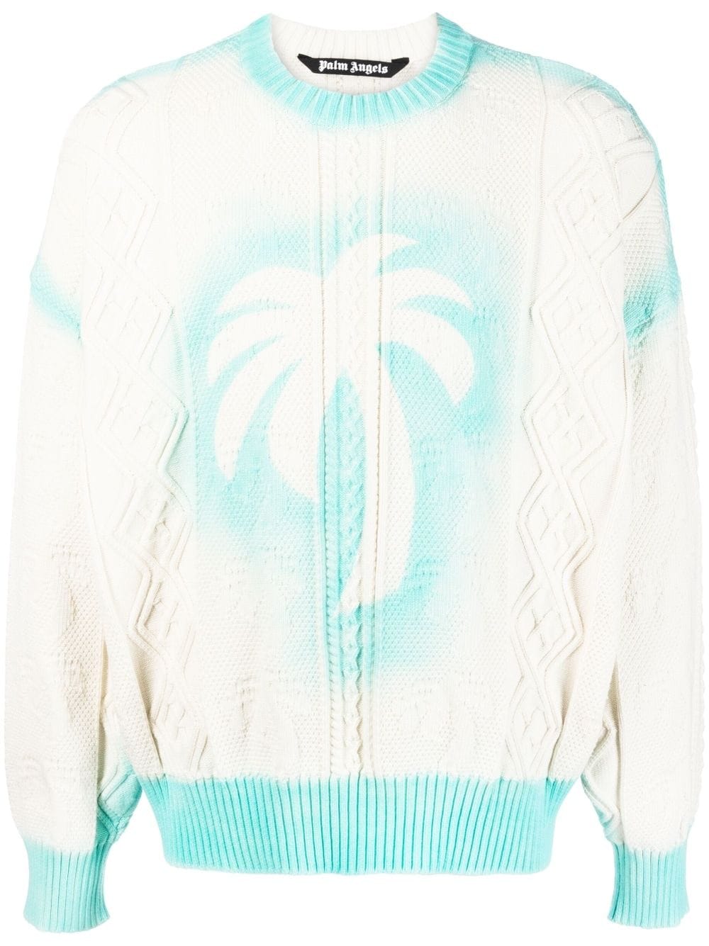 Palm Angels logo-print knitted sweatshirt - White von Palm Angels