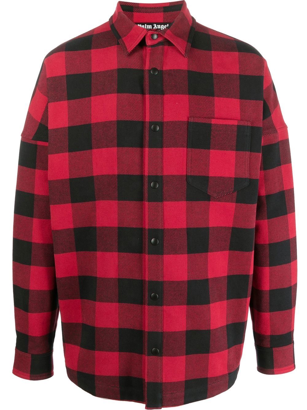 Palm Angels logo-print checked shirt - Red von Palm Angels