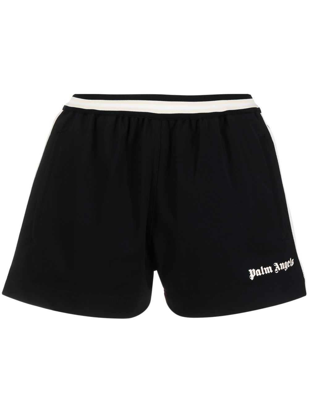 Palm Angels logo-print stripe-detail shorts - Black von Palm Angels