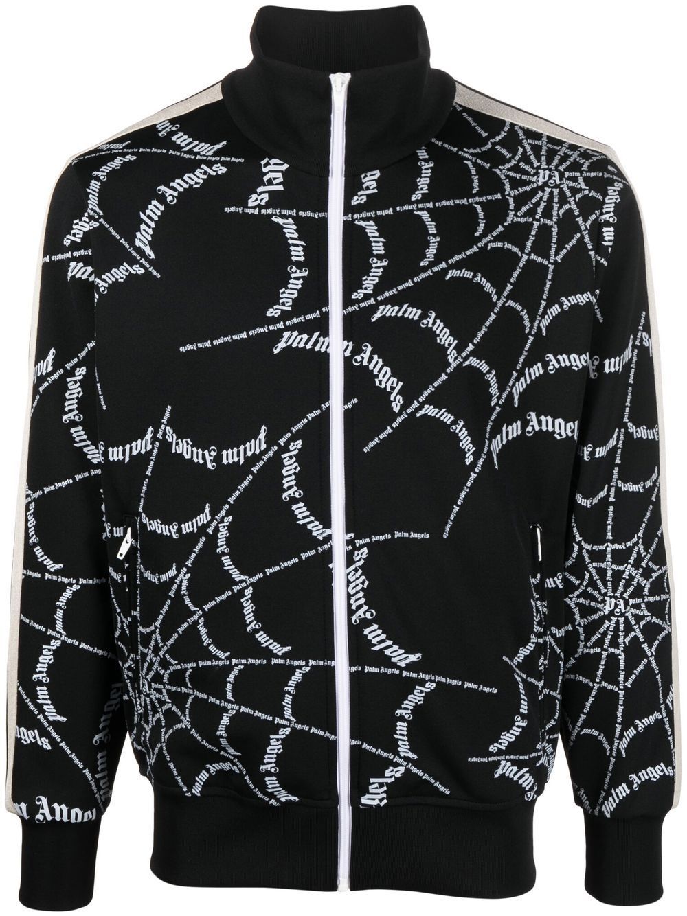 Palm Angels logo-print zipped sweatshirt - Black von Palm Angels