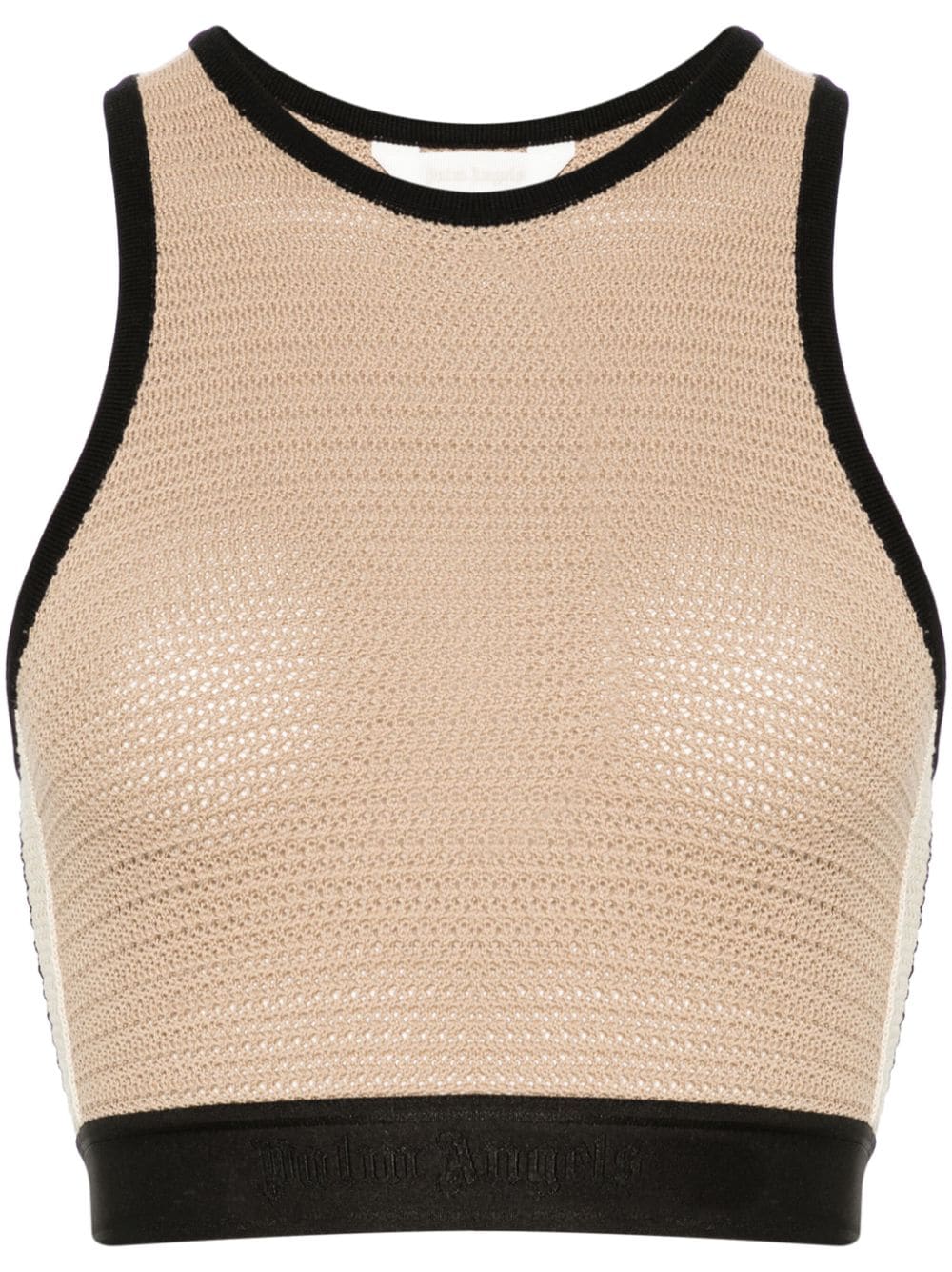 Palm Angels logo-tape knitted tank top - Neutrals von Palm Angels