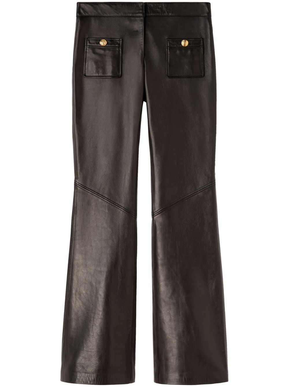 Palm Angels mid-rise leather flared trousers - Black von Palm Angels