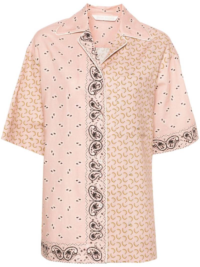 Palm Angels mix-print camp-collar shirt - Pink von Palm Angels