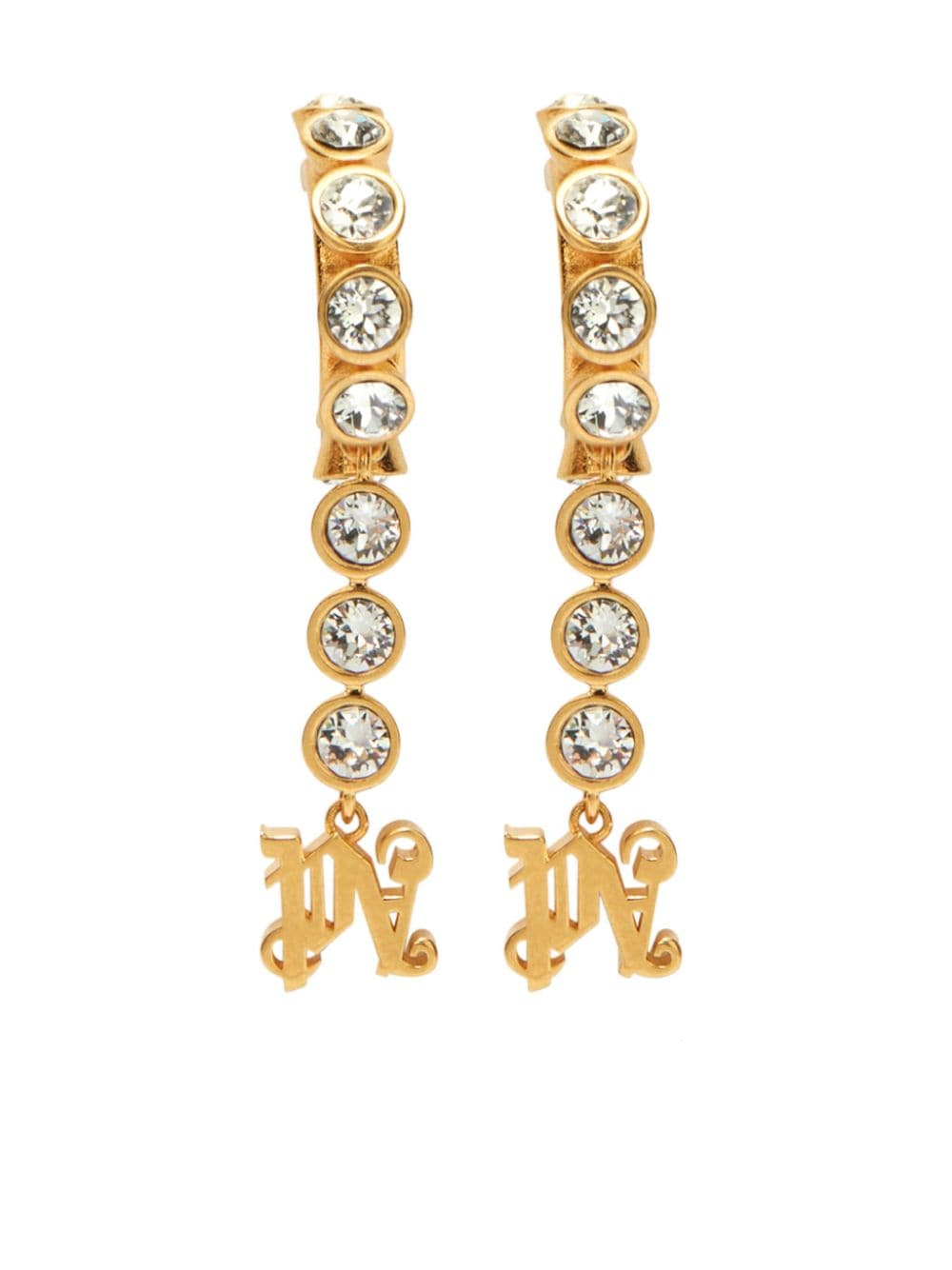 Palm Angels crystal-embellished monogram earrings - Gold von Palm Angels