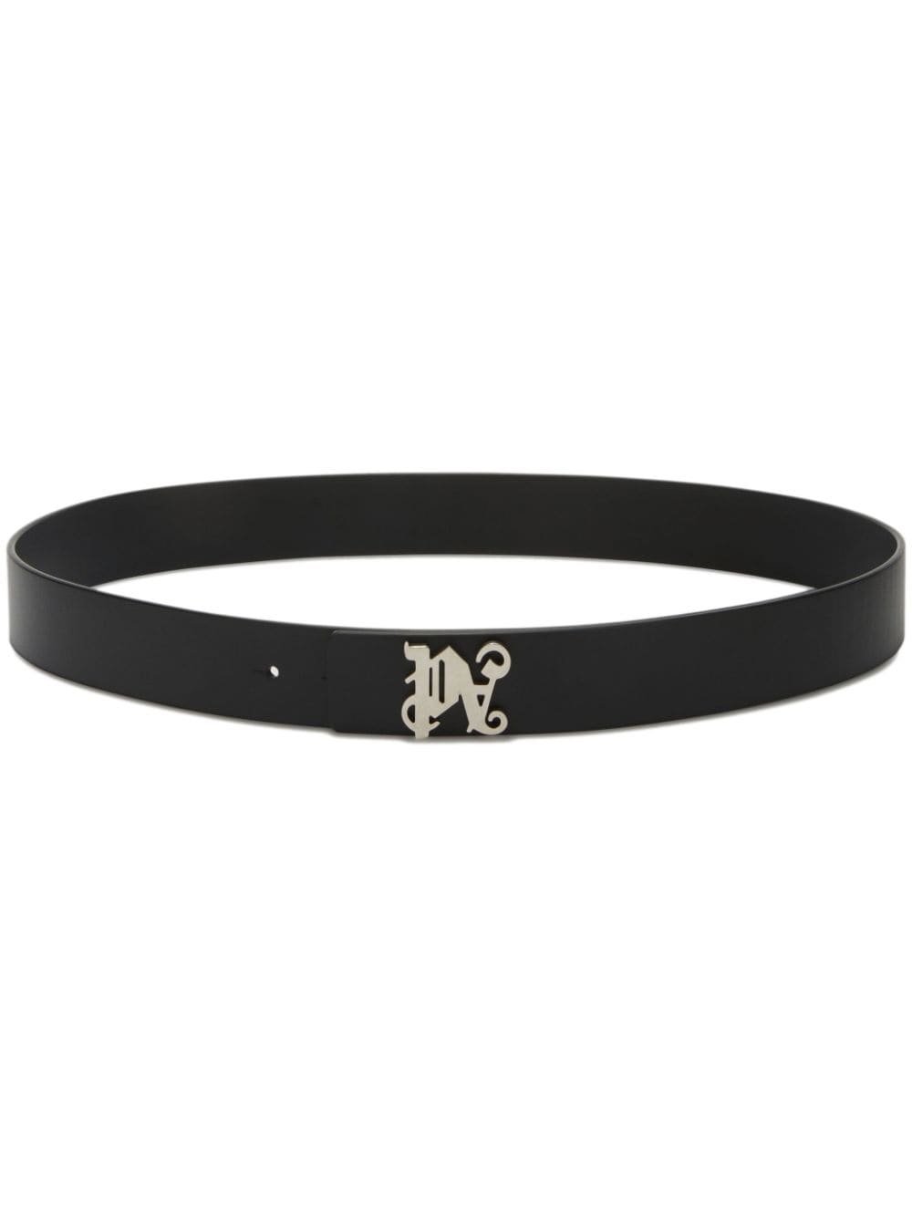 Palm Angels monogram-appliqu� leather belt - Black von Palm Angels