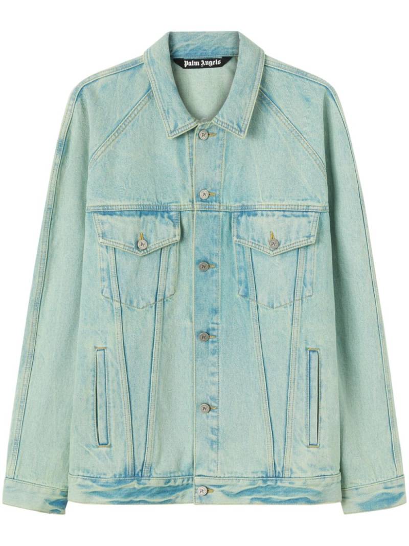 Palm Angels overdyed denim jacket - Green von Palm Angels