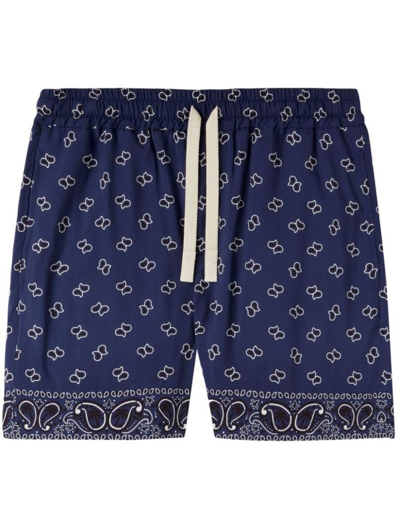 Palm Angels paisley-print cotton shorts - Blue von Palm Angels