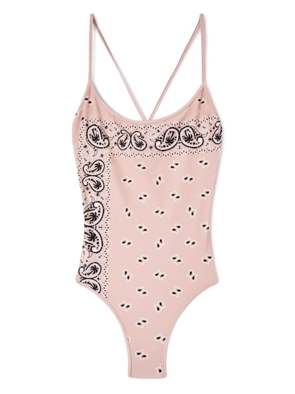 Palm Angels paisley-print criss-cross swimsuit - Pink von Palm Angels