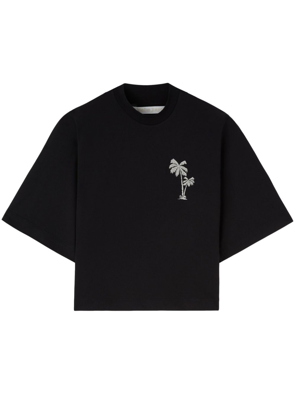 Palm Angels palm-embroidery cropped T-shirt - Black von Palm Angels