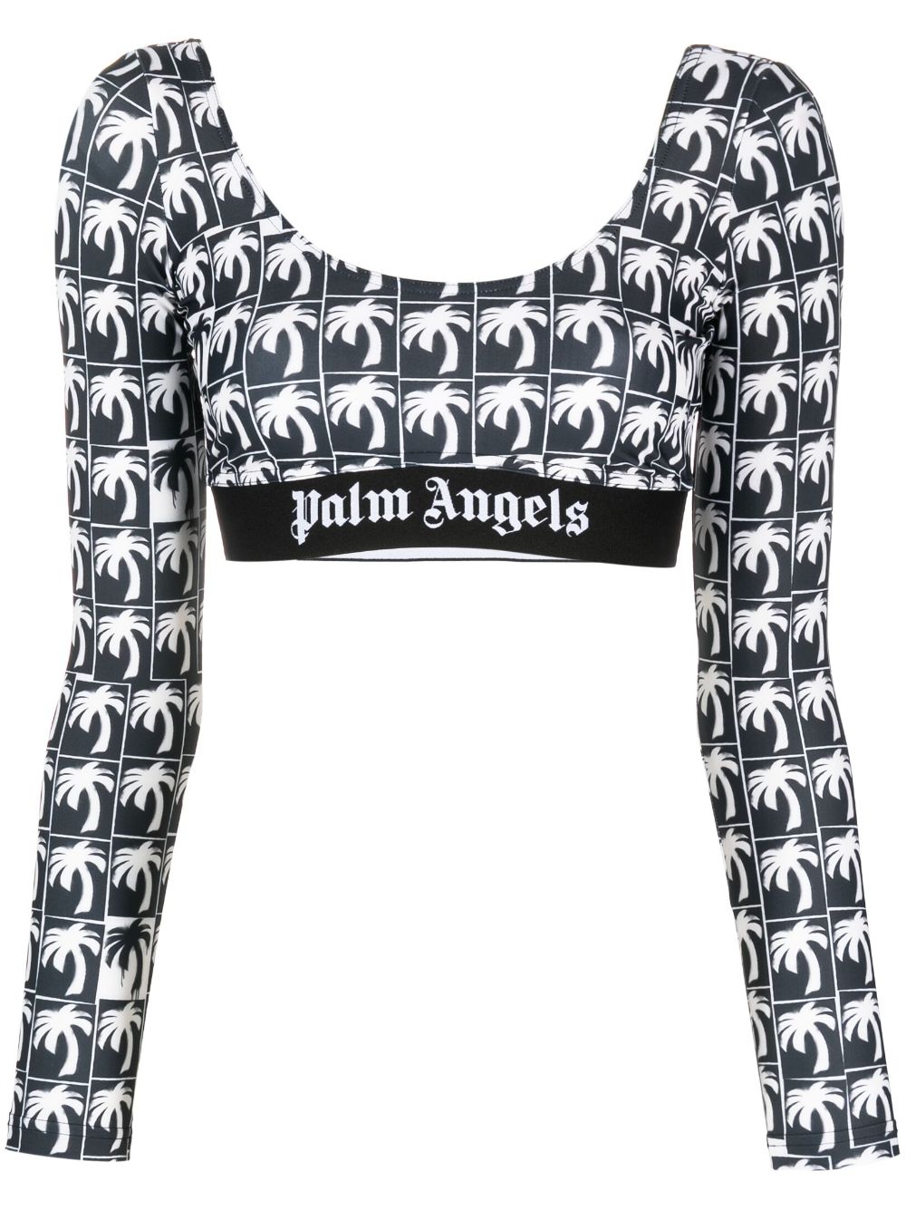 Palm Angels palm-print cropped top - Black von Palm Angels