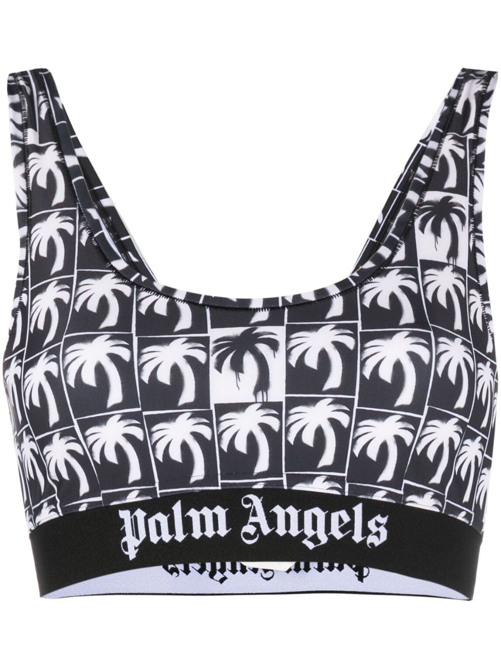 Palm Angels palm tree-print cropped top - Black von Palm Angels
