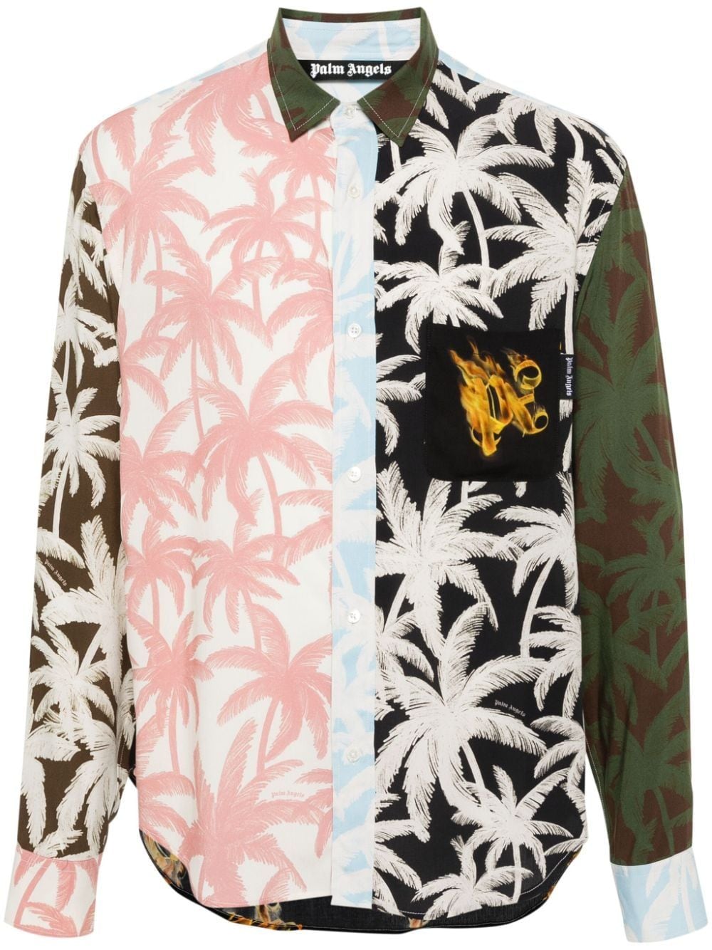 Palm Angels palm-tree print shirt - Pink von Palm Angels