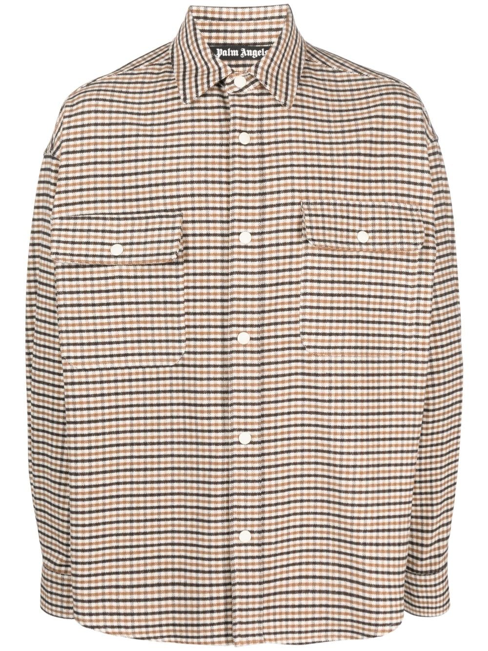 Palm Angels plaid-checked button-up shirt - Brown von Palm Angels