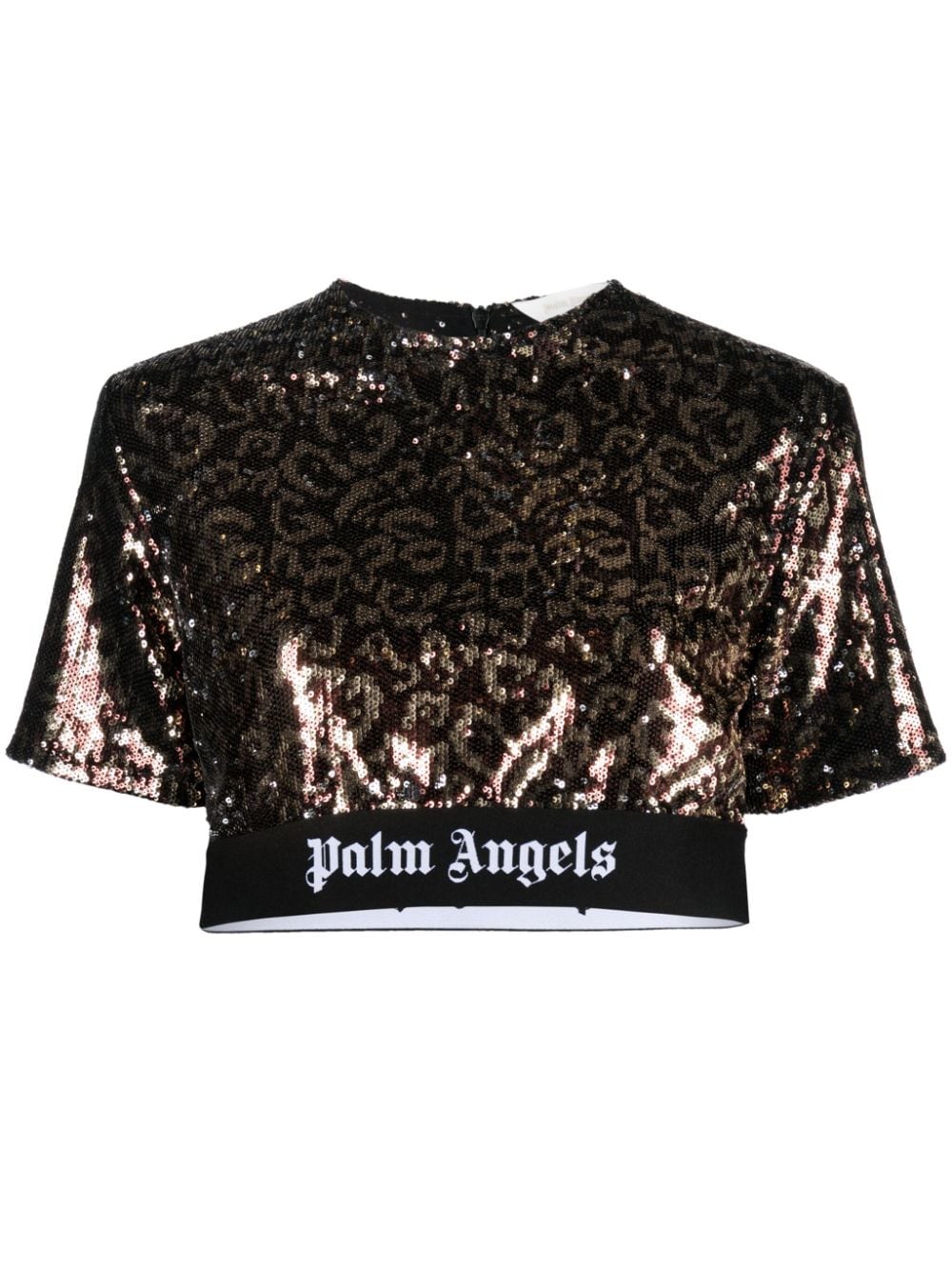 Palm Angels sequin-embellished crop top - Brown von Palm Angels