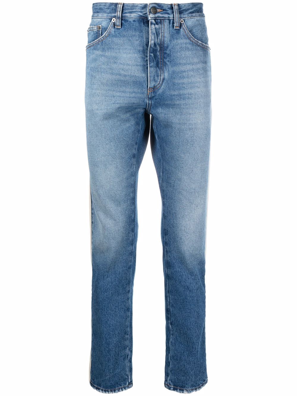 Palm Angels side-stripe straight-leg jeans - Blue von Palm Angels